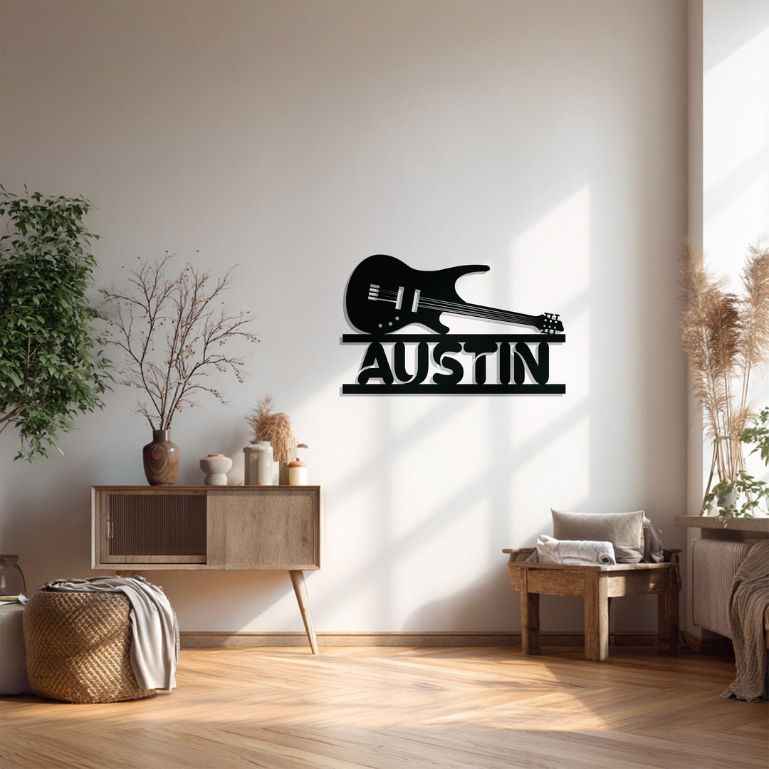 Milo Guitar Metal Wall Art – Personalized Music Lover Decor