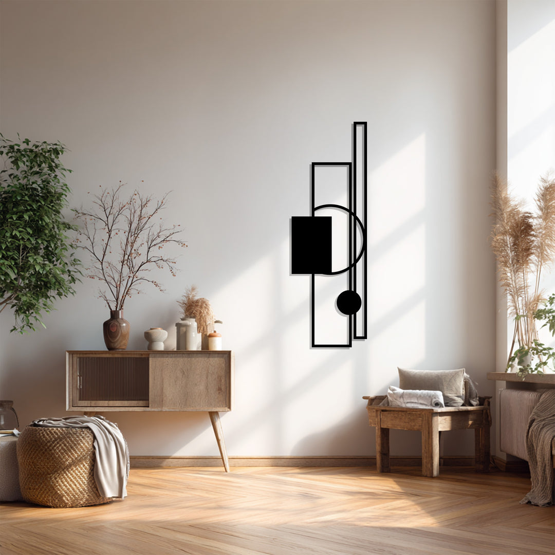 Modern Geometric Lines Metal Wall Art – Minimalist Abstract Home Decor