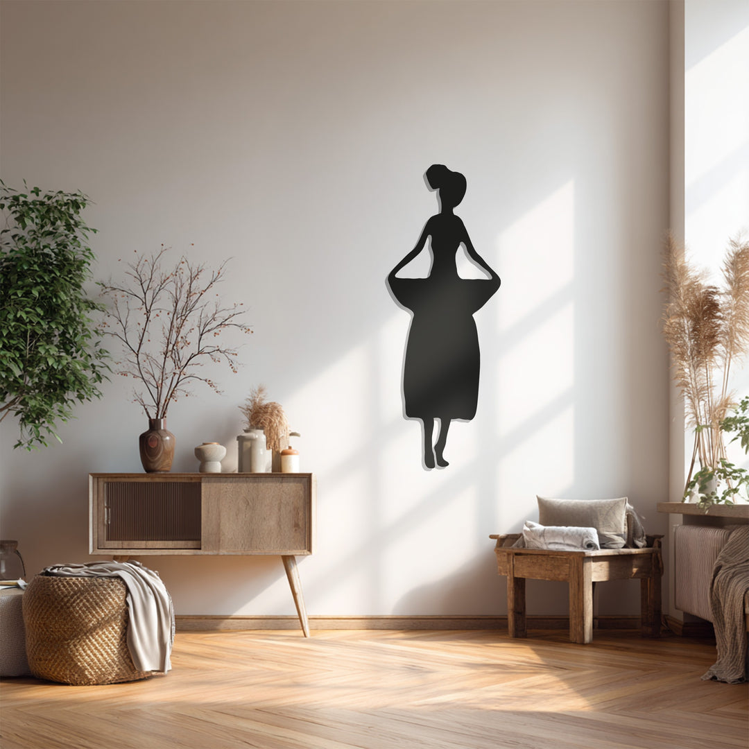 African Woman Metal Wall Art – Cultural Dance Silhouette