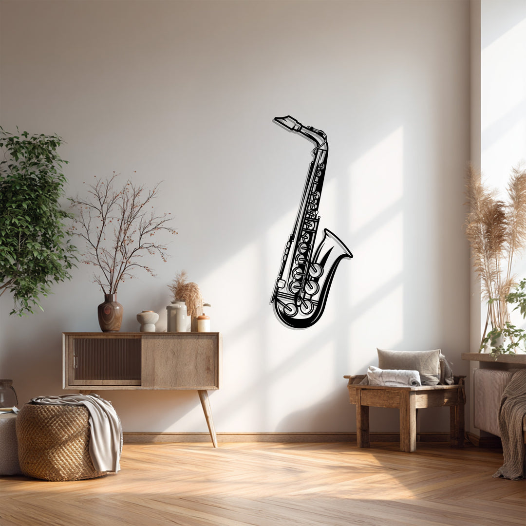 Saxophone Metal Wall Art – Jazz Music Home Decor