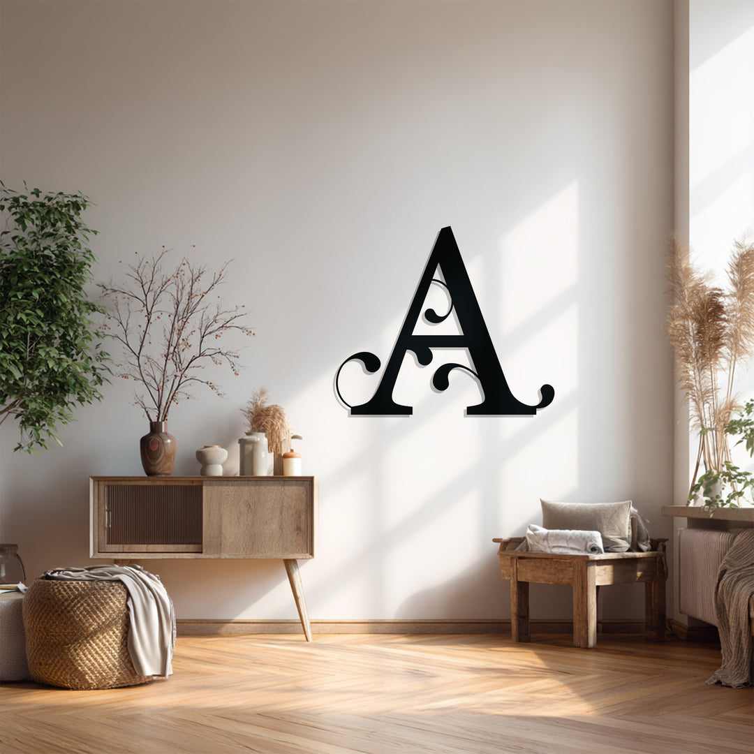 Elegant Initial Letter Metal Wall Art – Monogram Home Decor