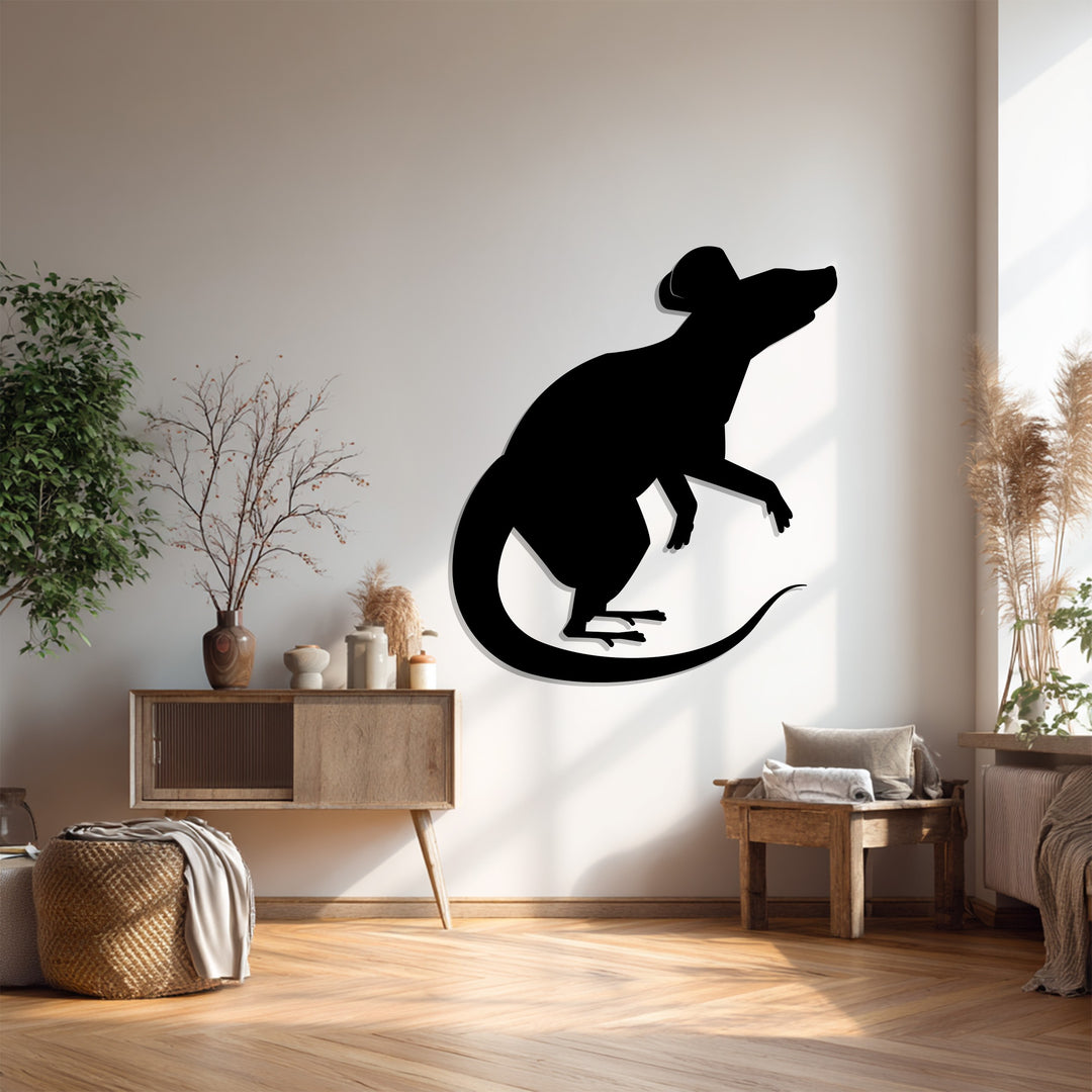 Rat Metal Wall Art – Modern Animal Silhouette Décor