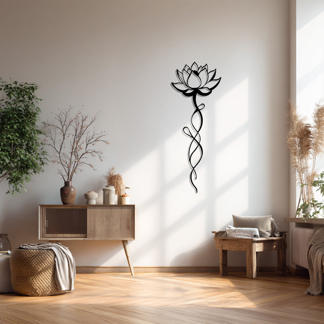 Elegant Lotus Metal Wall Art – Minimalist Floral Symbol of Harmony