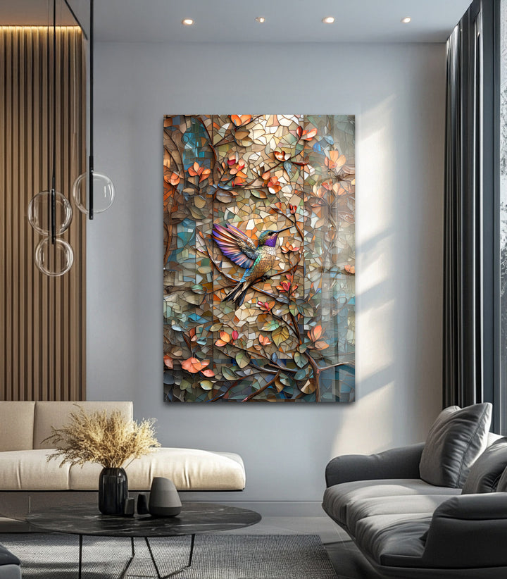 Radiant Hummingbird – Stained Glass Wall Art