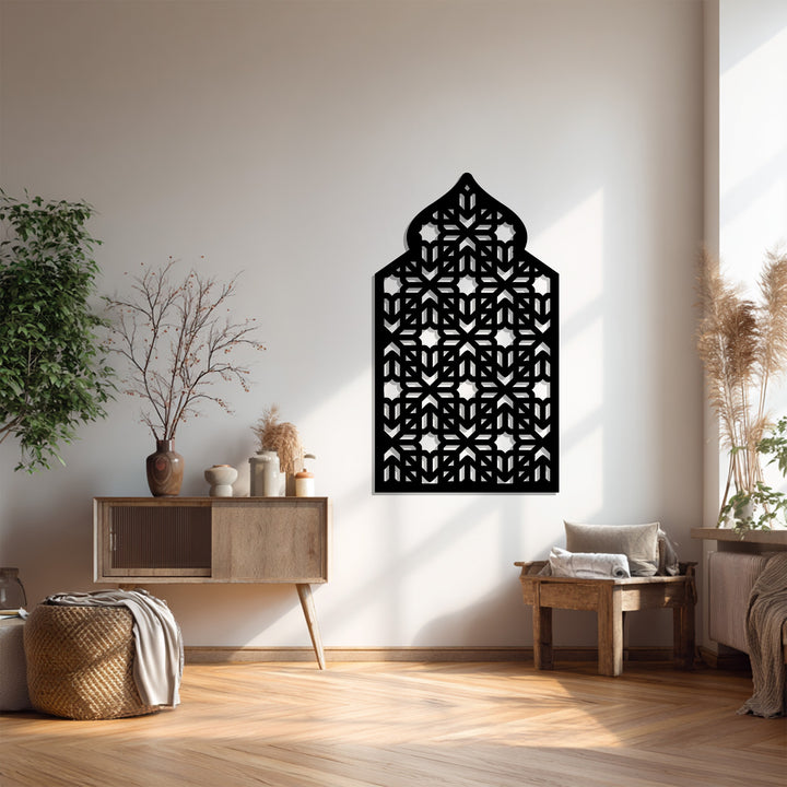 Eight pointed star geometric metal decor