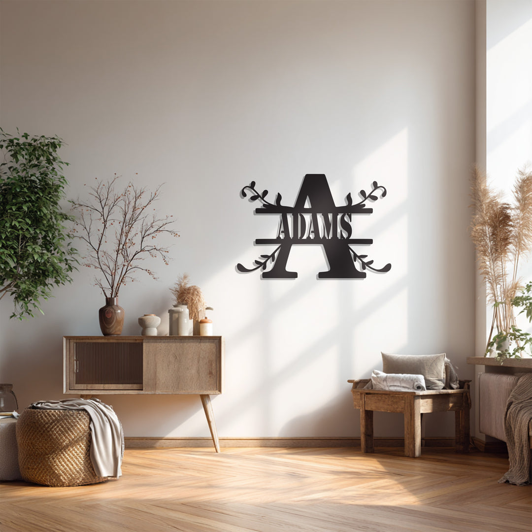 Custom Monogram Letter Sign – Personalized Metal Wall Art