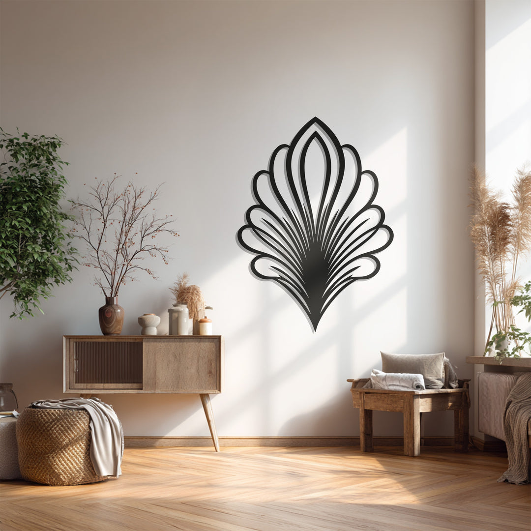 Abstract Leaf Metal Wall Art – Black Botanical Wall Sculpture