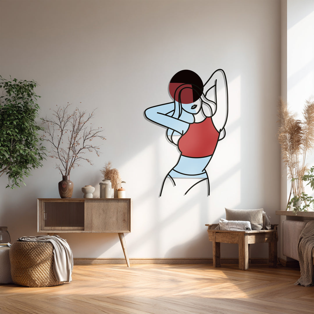 Abstract Woman Silhouette Metal Wall Art – Modern Minimalist Home Decor