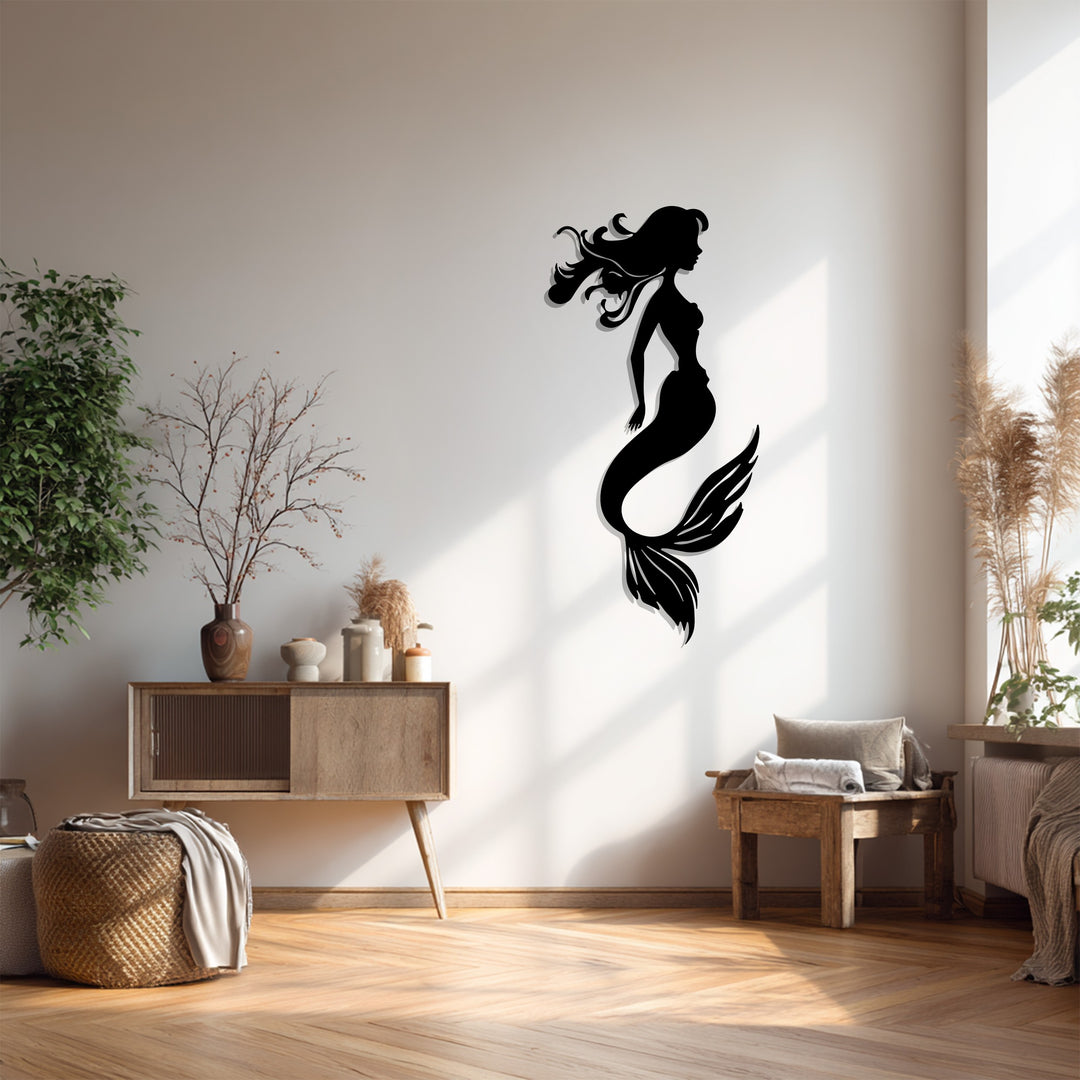 Ocean Dream Mermaid – Elegant Metal Wall Art for Modern Interiors