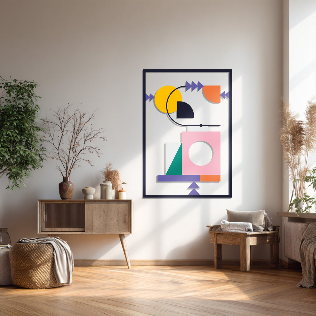 Geometric Harmony Metal Wall Art – Modern Abstract Shape Design