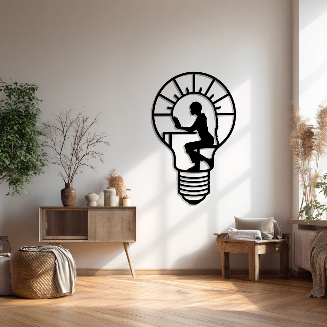 عقل لامع – مفكر مبدع فن جداري معدني