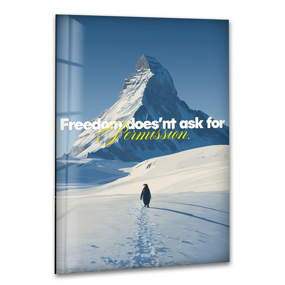 Freedom quote glass wall art