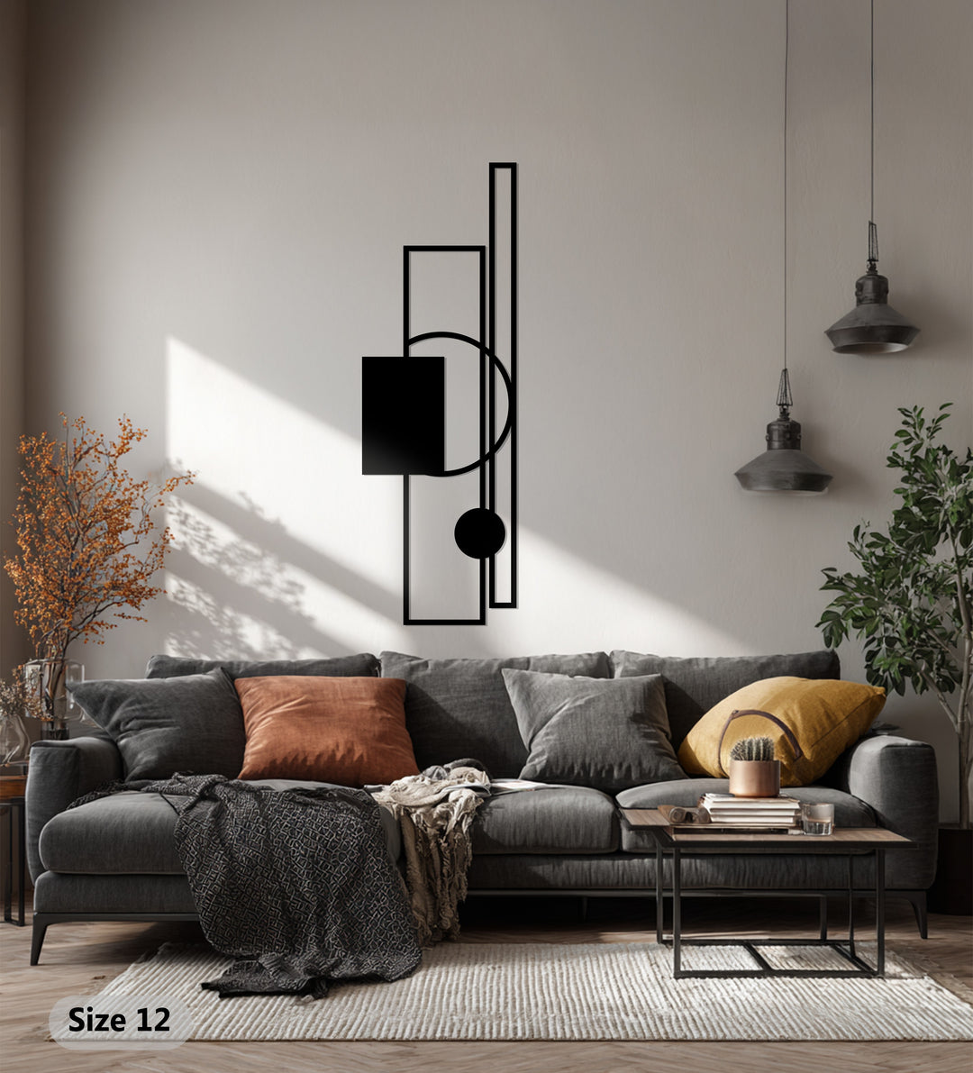 Modern Geometric Lines Metal Wall Art – Minimalist Abstract Home Decor