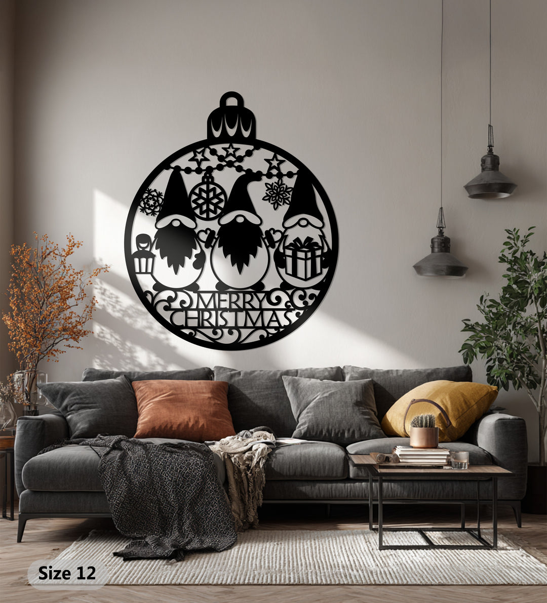 بهجة عيد الميلاد - عائلة الأقزام فن جداري معدني