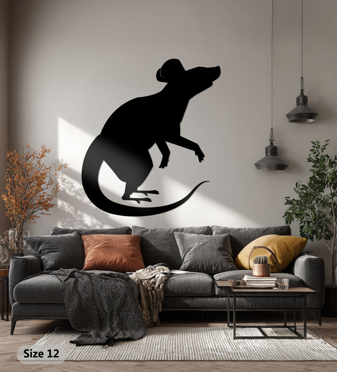 Rat Metal Wall Art – Modern Animal Silhouette Décor
