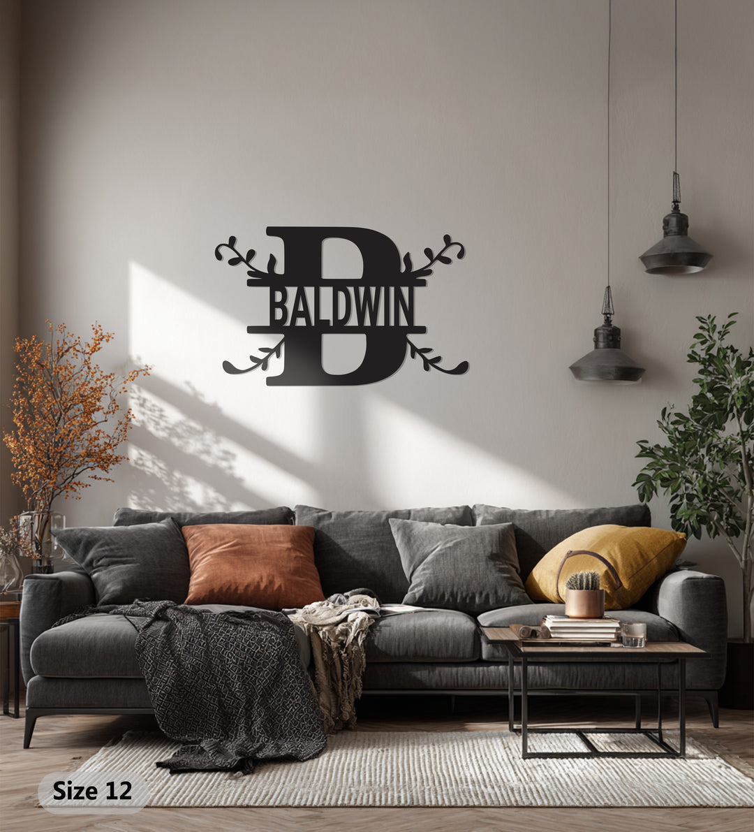 Custom Monogram Letter Sign – Personalized Metal Wall Art