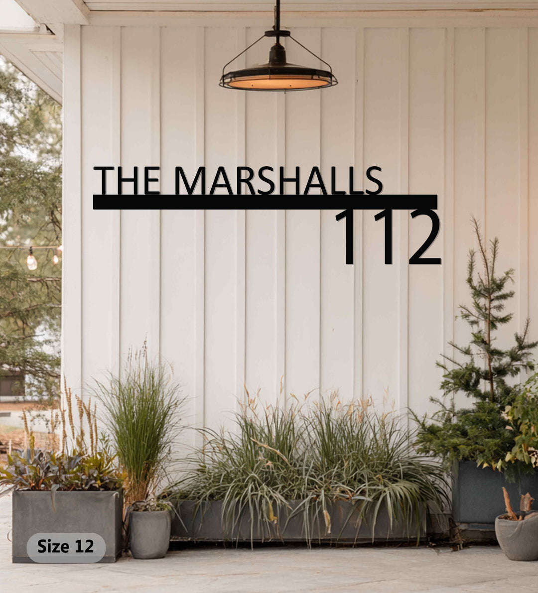 Minimal modern metal address sign outdoor