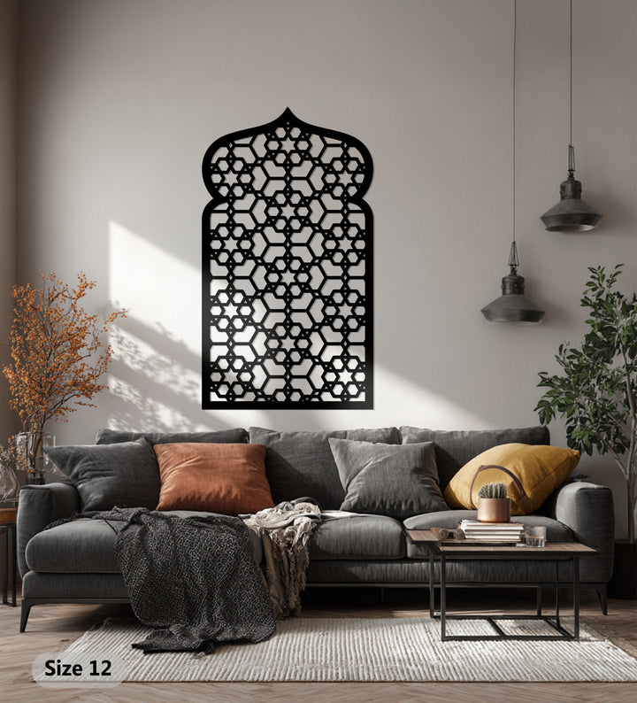 Sacred star pattern metal wall art