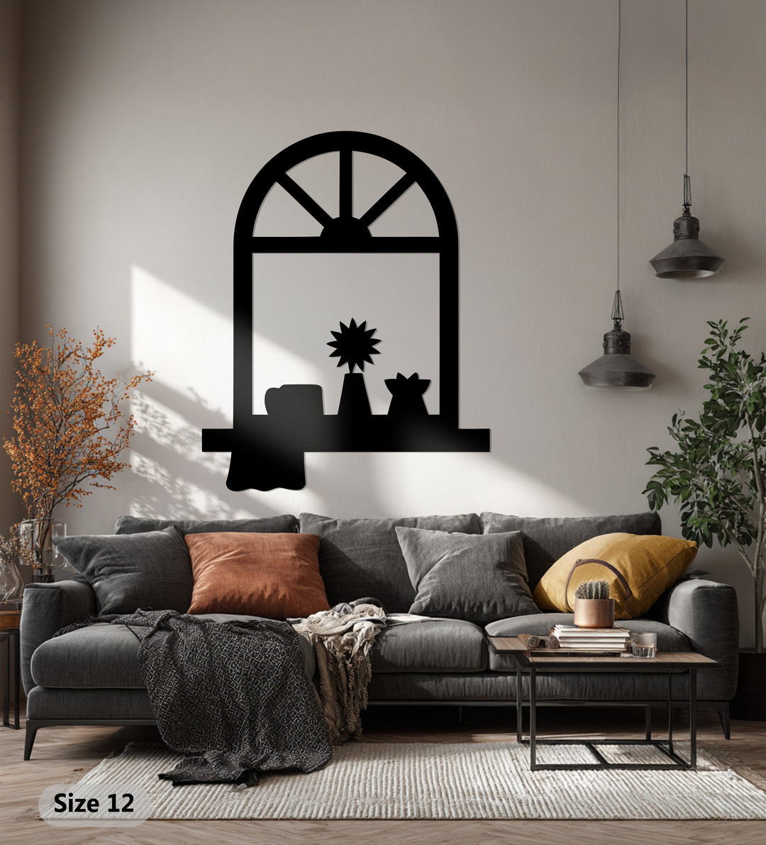 Cozy Window Frame Metal Wall Art – Modern Home Decor