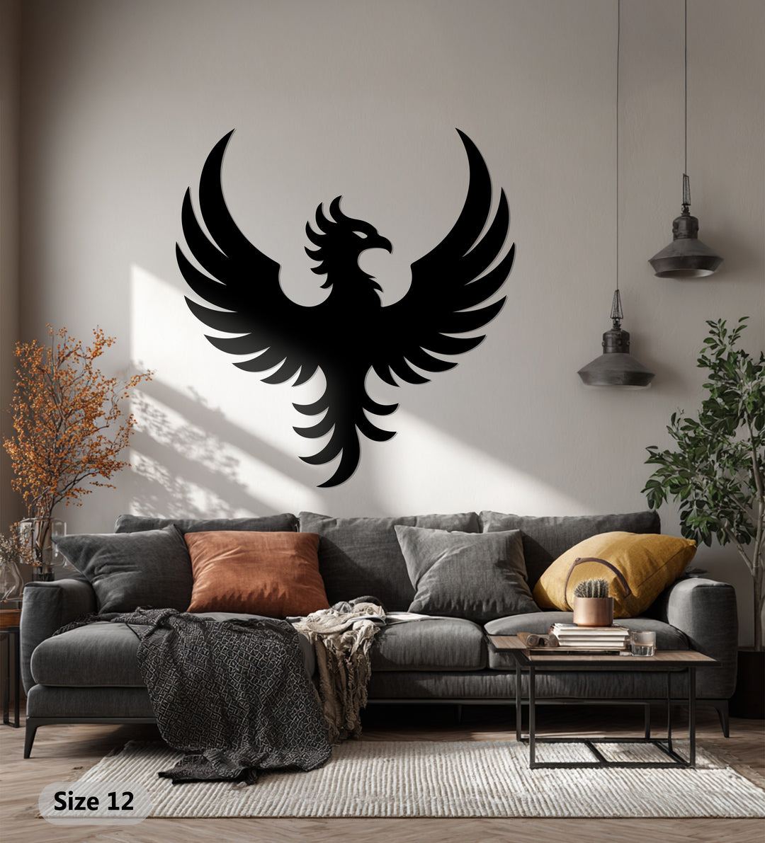 Phoenix Rising Metal Wall Art – Symbol of Strength