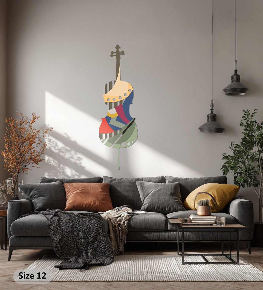 Abstract Violin Metal Wall Art – Modern Musical Decor