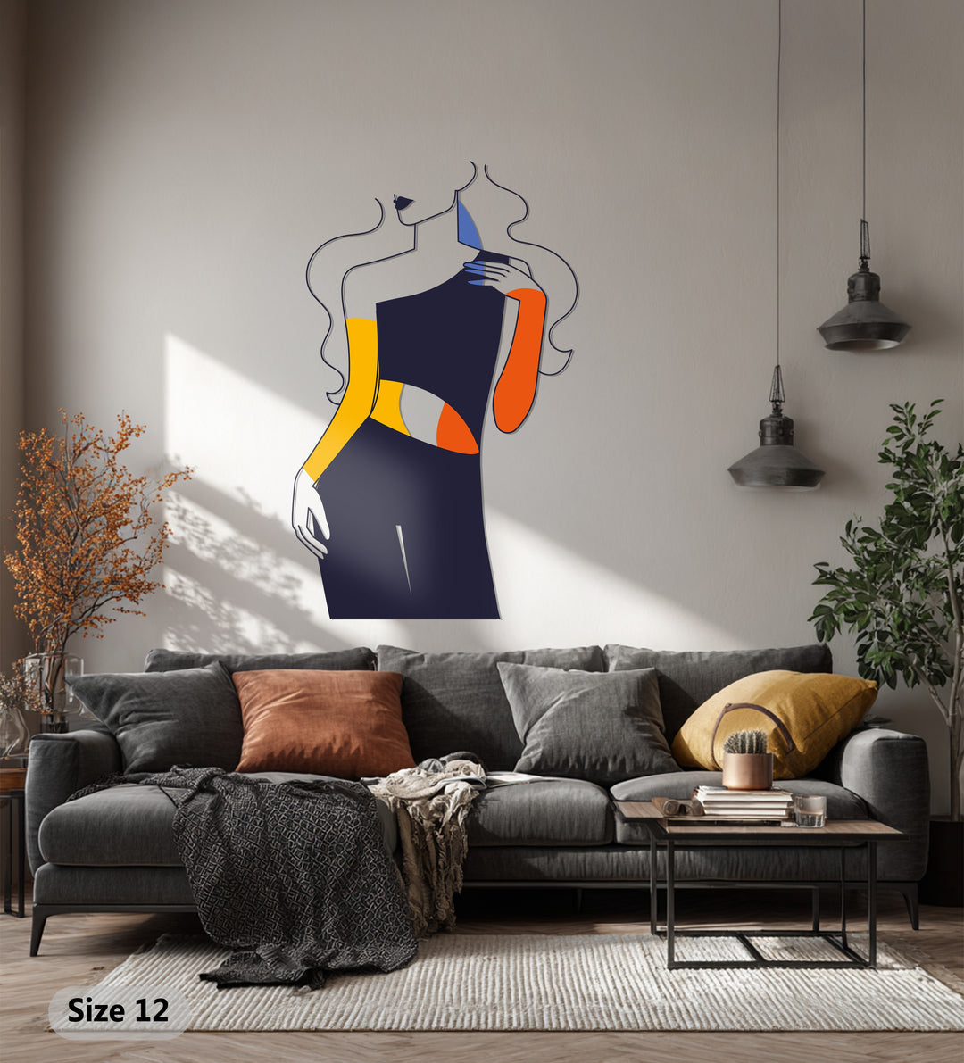Abstract Fashion Woman Metal Wall Art – Modern Minimal Decor