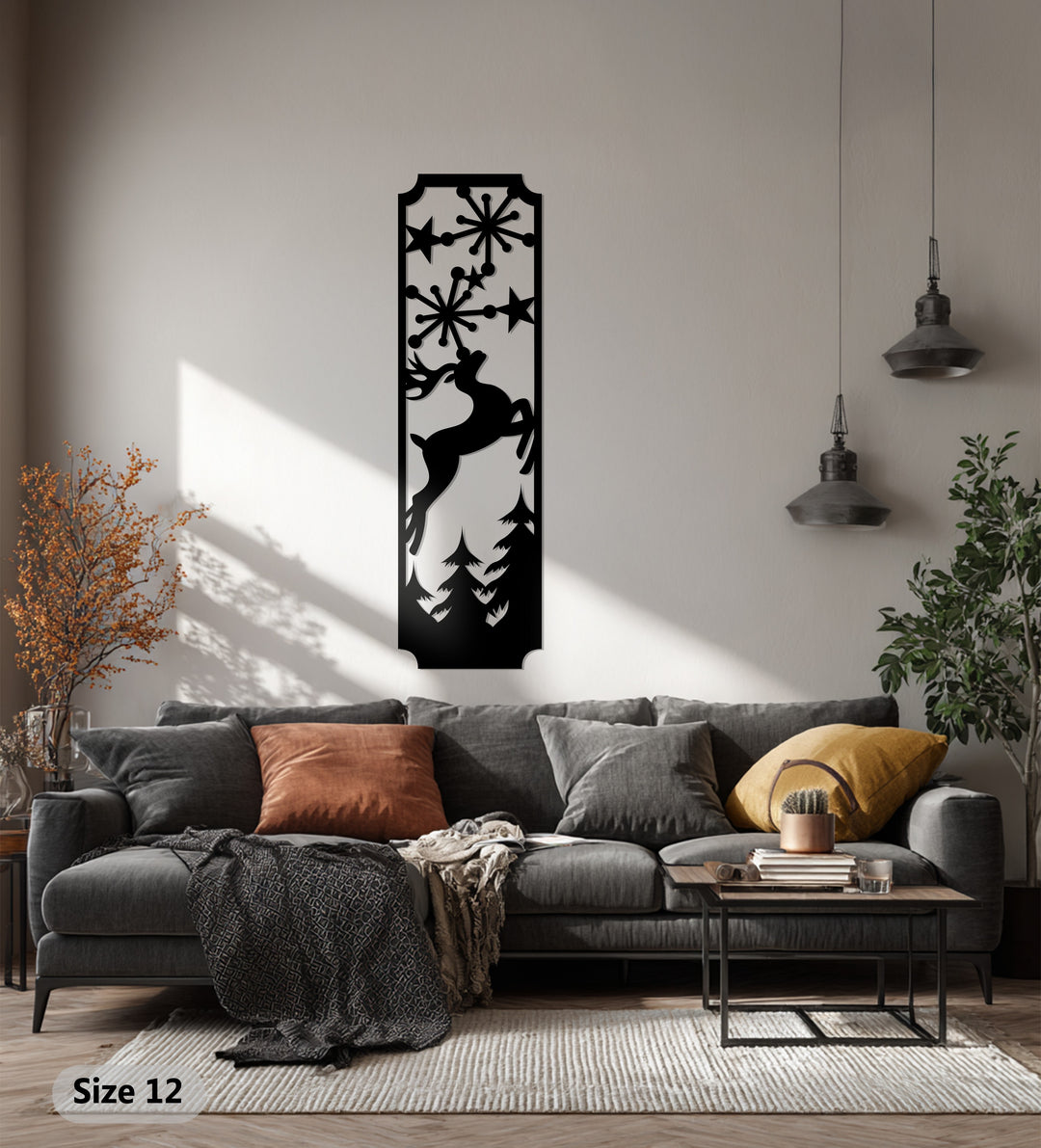 رنة رشيقة – شجرة عيد الميلاد وندفة الثلج فن جداري معدني