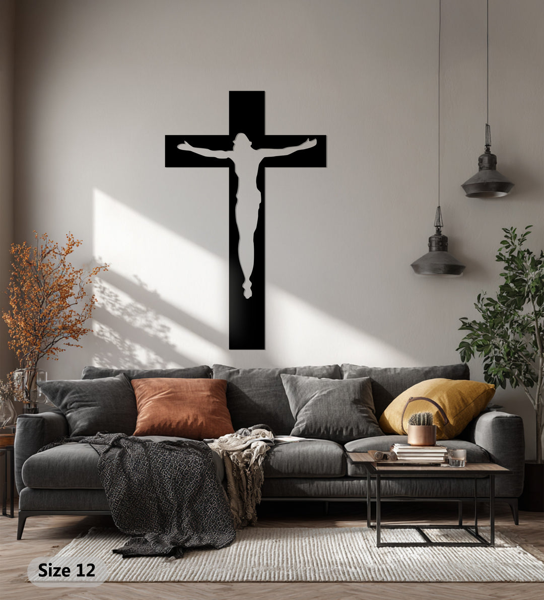انعكاس إلهي – صليب بسيط فن جداري معدني