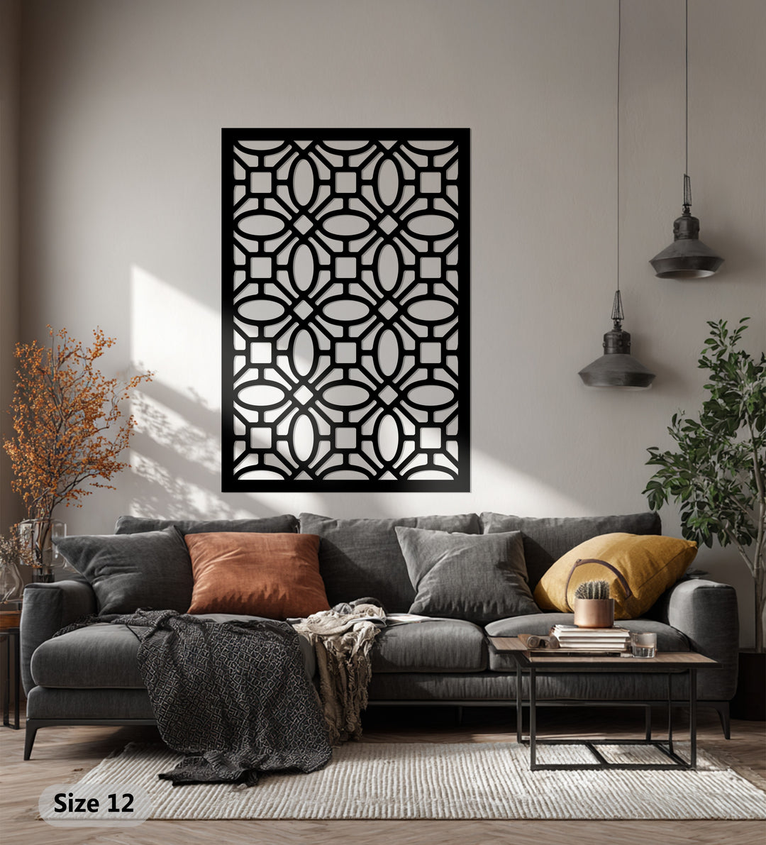 شبكة فاخرة – تصميم هندسي حديث فن جداري معدني