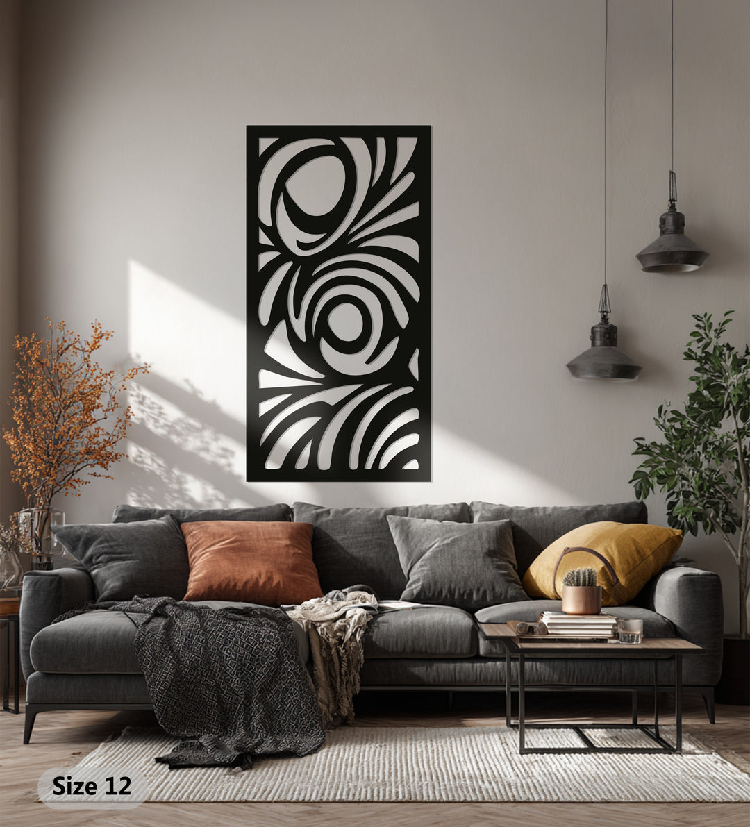 Abstract Swirl Metal Wall Art – Black Modern Wall Sculpture