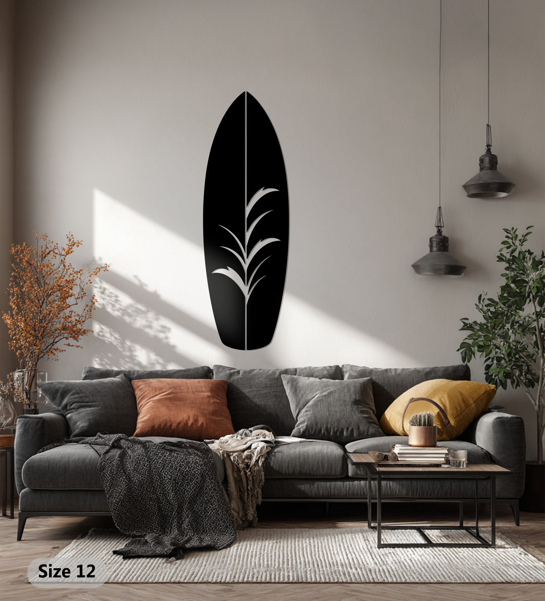 Tropical Surfboard Metal Wall Art – Modern Coastal Decor