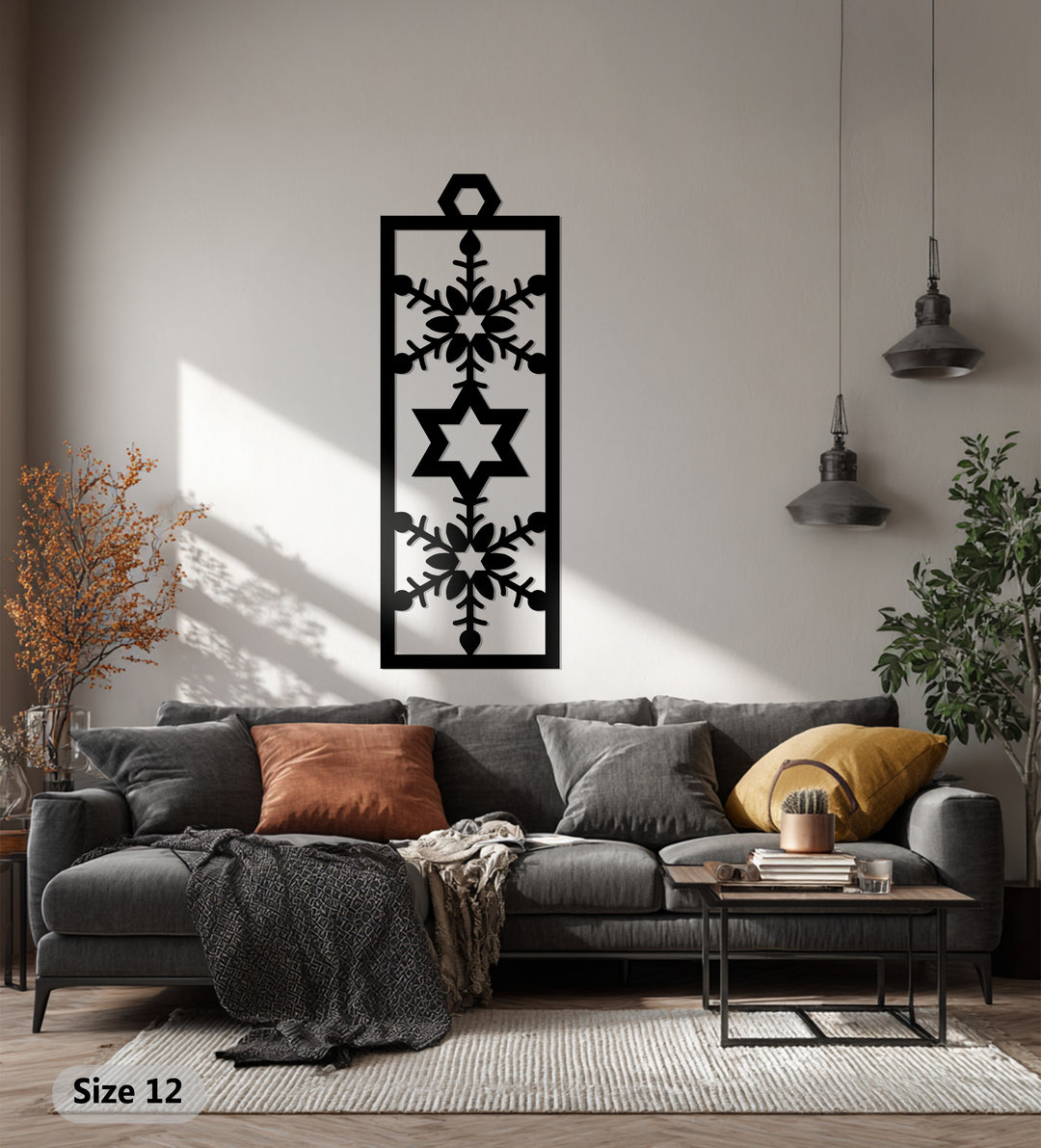 نجمة متجمدة – عيد ميلاد ندفة الثلج فن جداري معدني