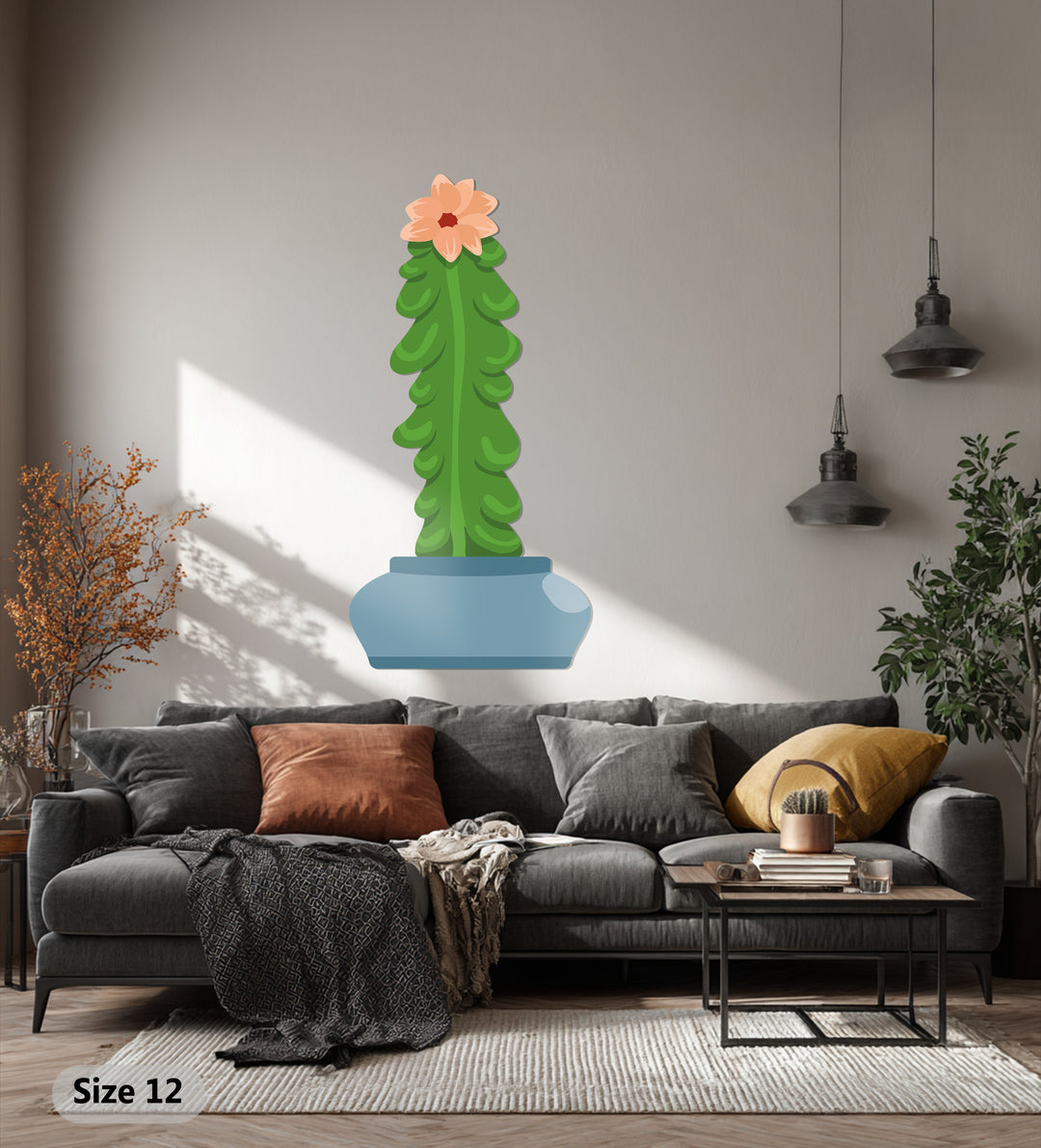 Highlighting the abstract quality, this column cactus metal wall decor presents a striking modern botanical form, ideal for bringing artistic minimalism to any room's aesthetic.