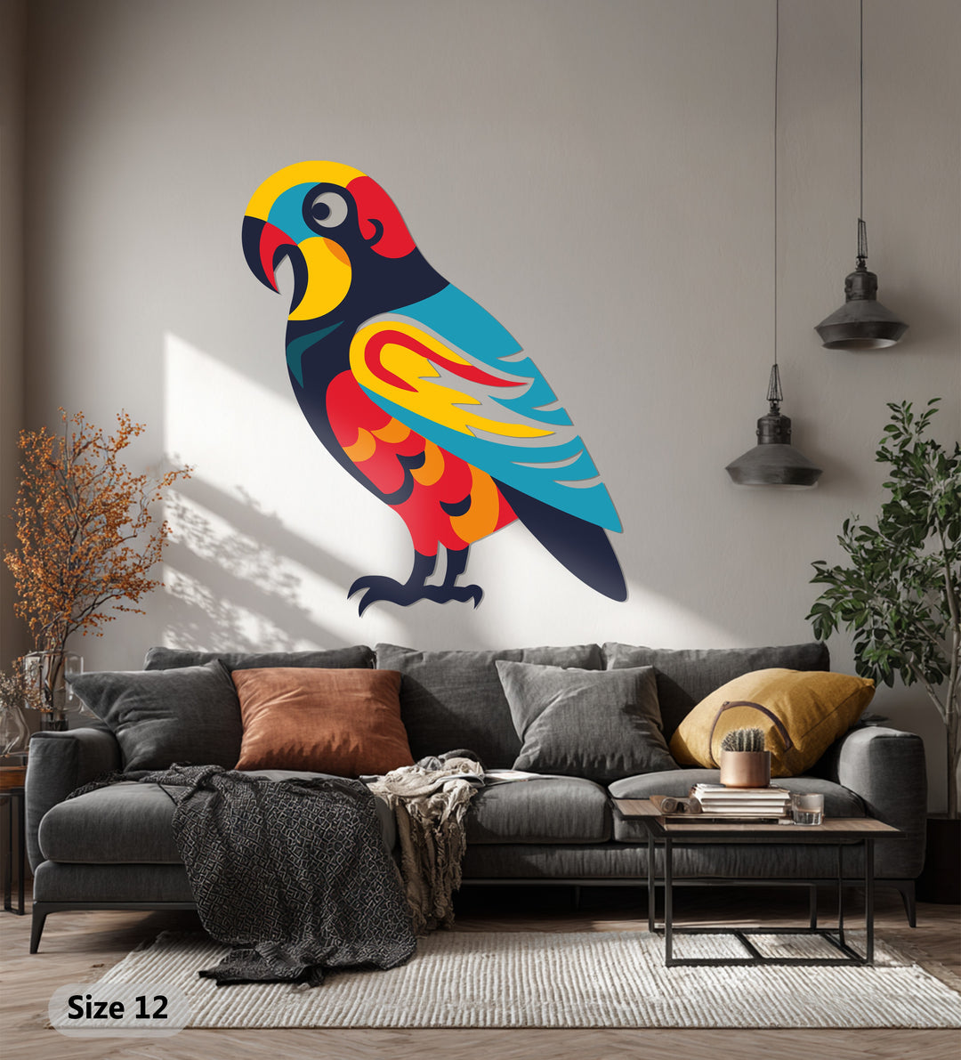 Vibrant Parrot Metal Wall Art – Colorful Tropical Bird Home Decor