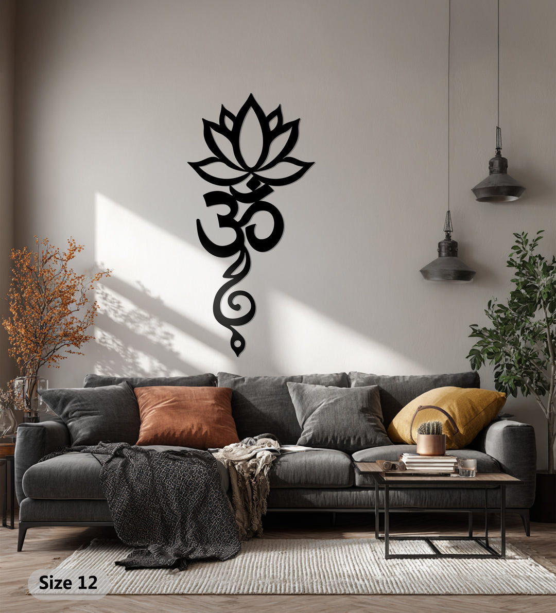 Lotus Om Metal Wall Art – Spiritual Yoga-Inspired Home Décor
