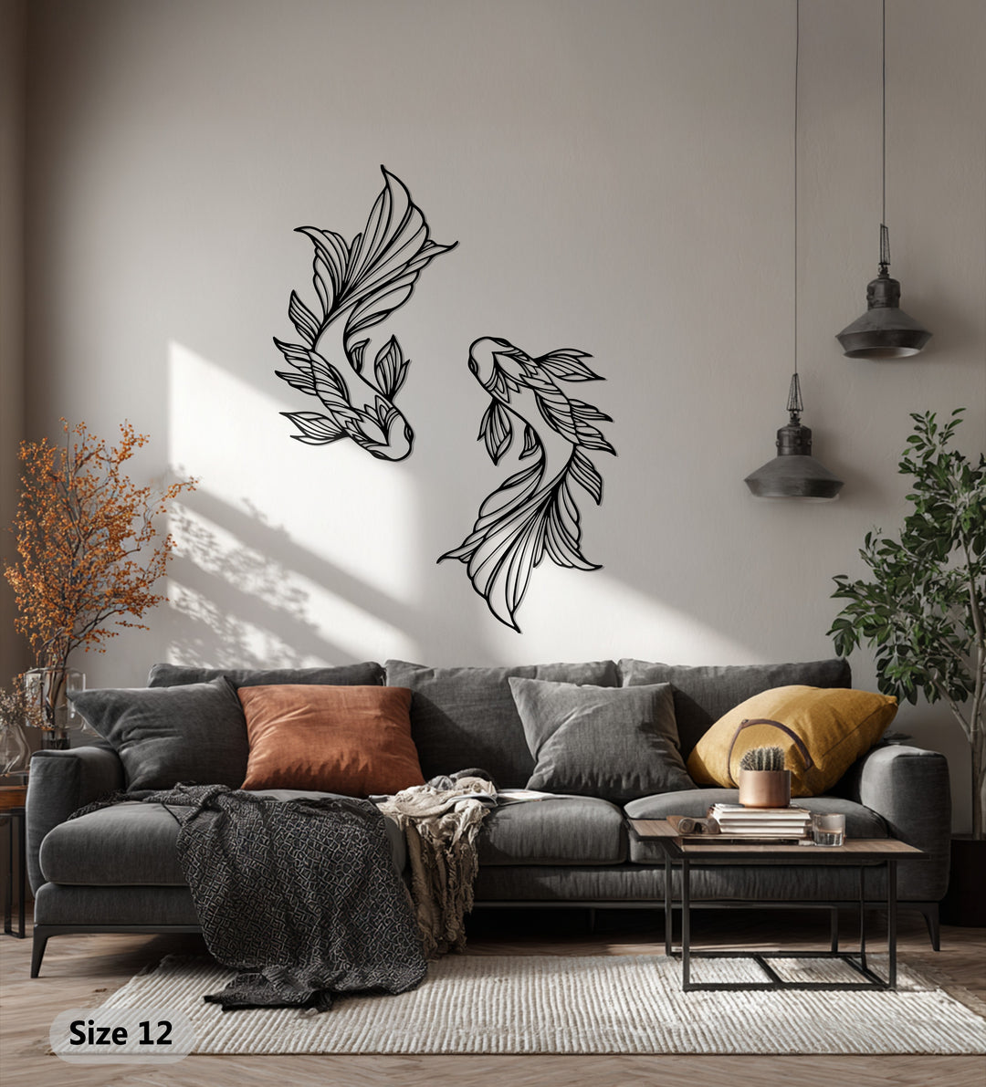 Koi Fish Harmony – Elegant Metal Wall Art