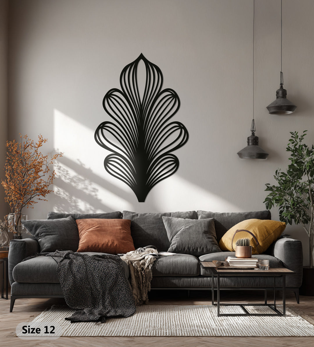 Leaf Metal Wall Art – Black Modern Botanical Wall Sculpture