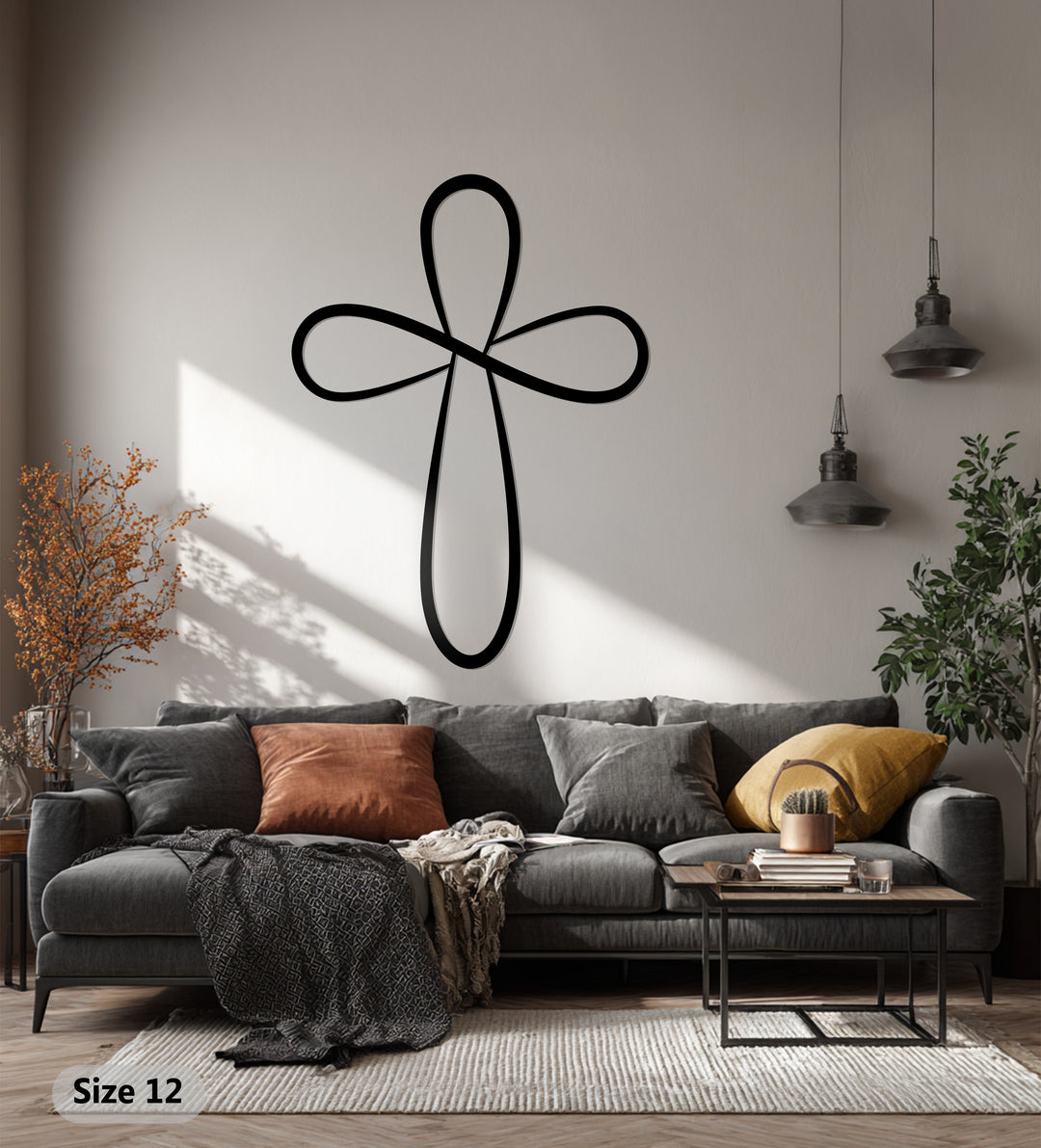Infinite Grace – Croce ad anello d'argento Decorazioni Murali in Metallo
