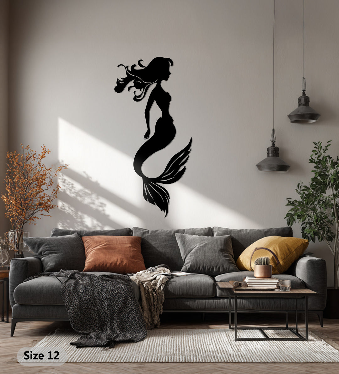 Ocean Dream Mermaid – Elegant Metal Wall Art for Modern Interiors