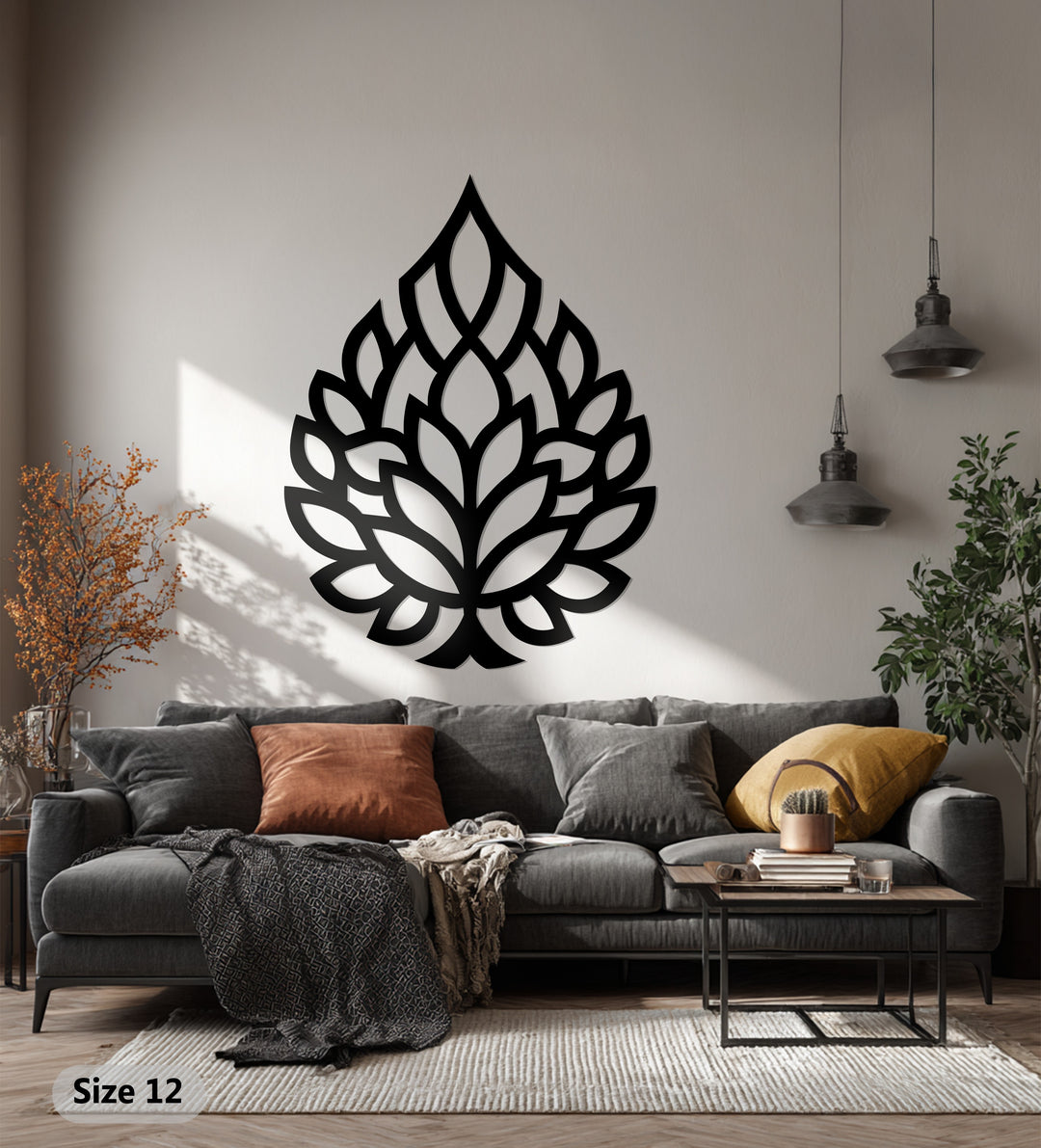 Ethereal Bloom – Modern Leaf Pattern Metal Wall Art