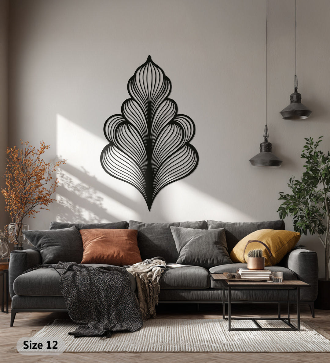 Layered Leaf Metal Wall Art – Black Botanical Wall Sculpture