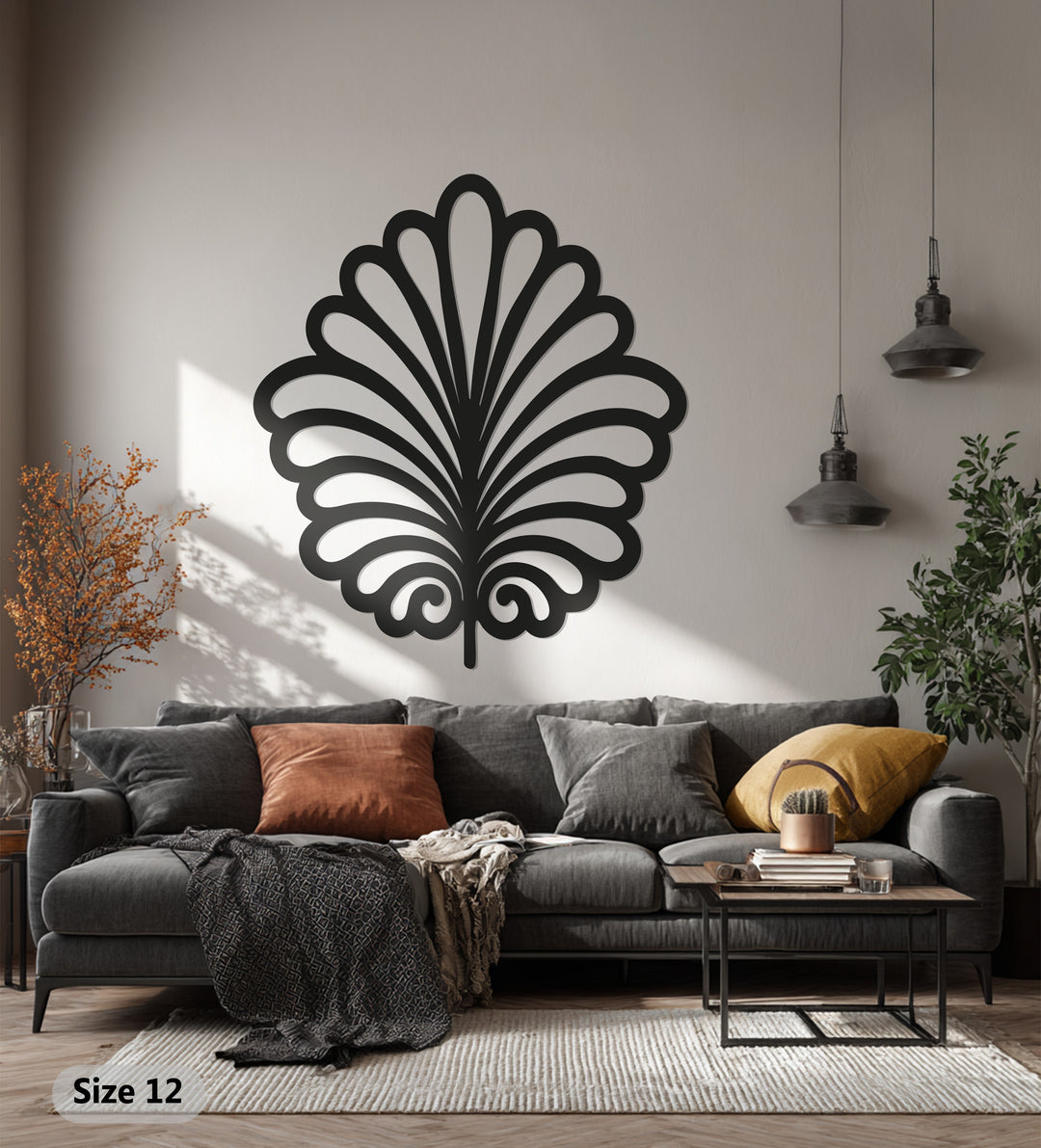 Botanical Leaf Metal Wall Art – Black Modern Wall Sculpture