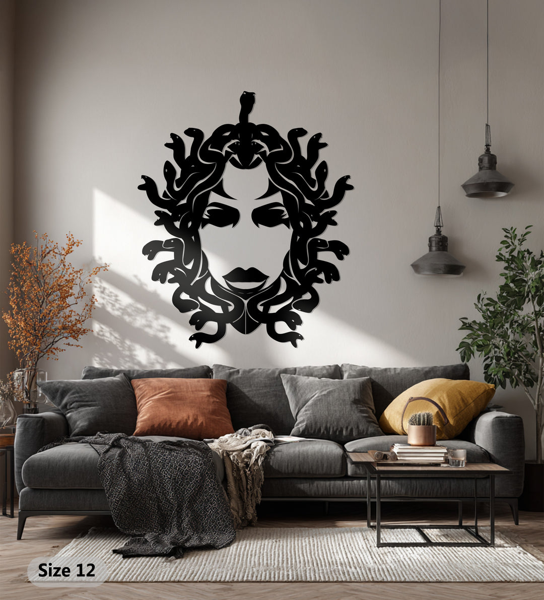 Medusa Metal Wall Art – Mythological Greek Goddess Silhouette
