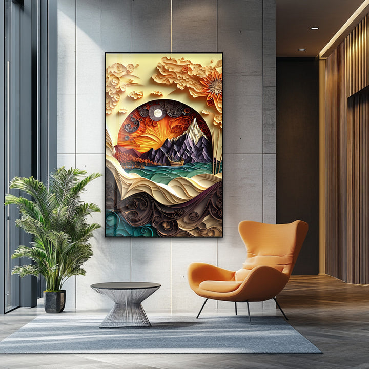 Voyage to the Fiery Mountains – Glass Wall Art