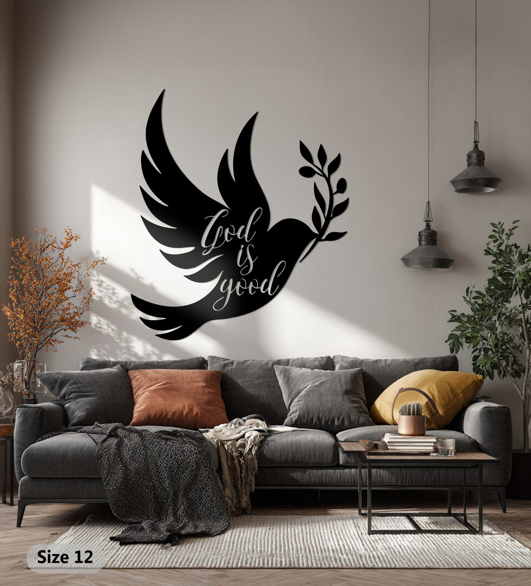 God Is Good Dove Metal Wall Art – Faith-Inspired Home Decor