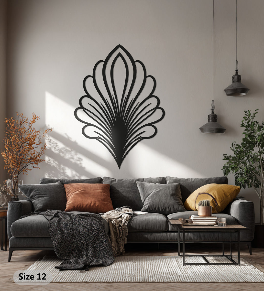 Abstract Leaf Metal Wall Art – Black Botanical Wall Sculpture