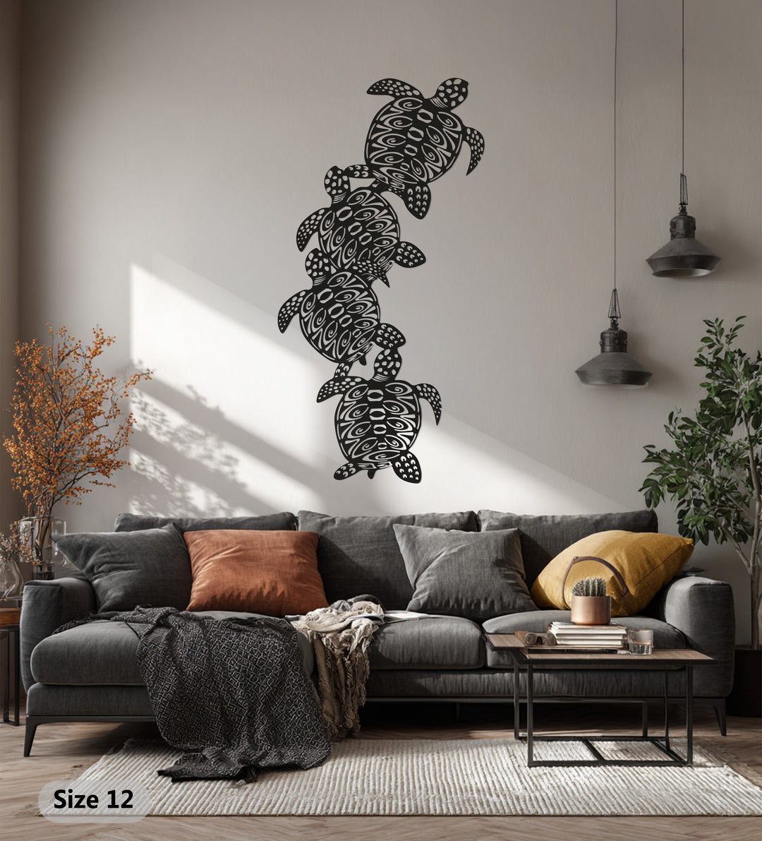 Sea Turtle Metal Wall Art – Tribal Ocean Design