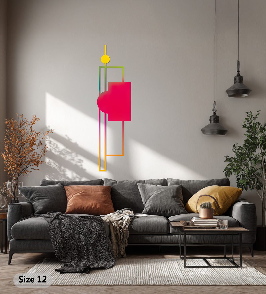 Minimal Geometric Line Metal Wall Art – Modern Abstract Home Decor