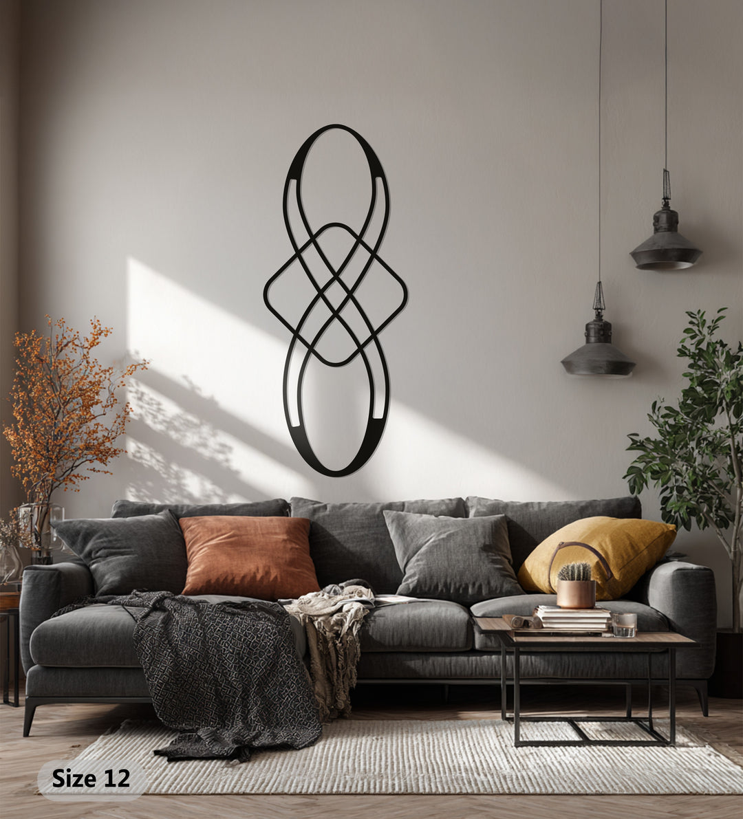Geometric Infinity Metal Wall Art – Abstract Black Sculpture