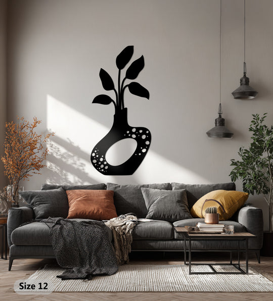 Modern botanical metal wall decor